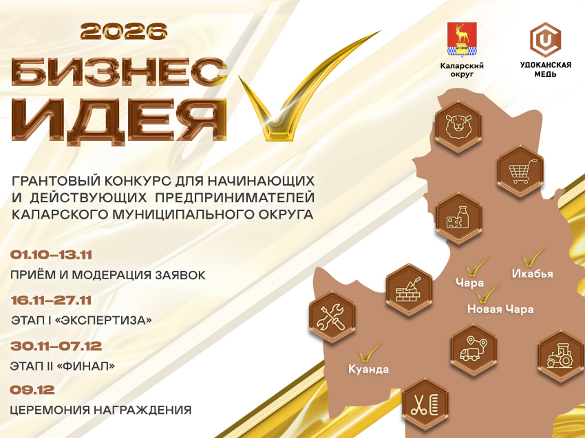  Администрация Каларского муниципального округа объявляет о проведении муниципального грантового конкурса «Бизнес-идея» 2026 года